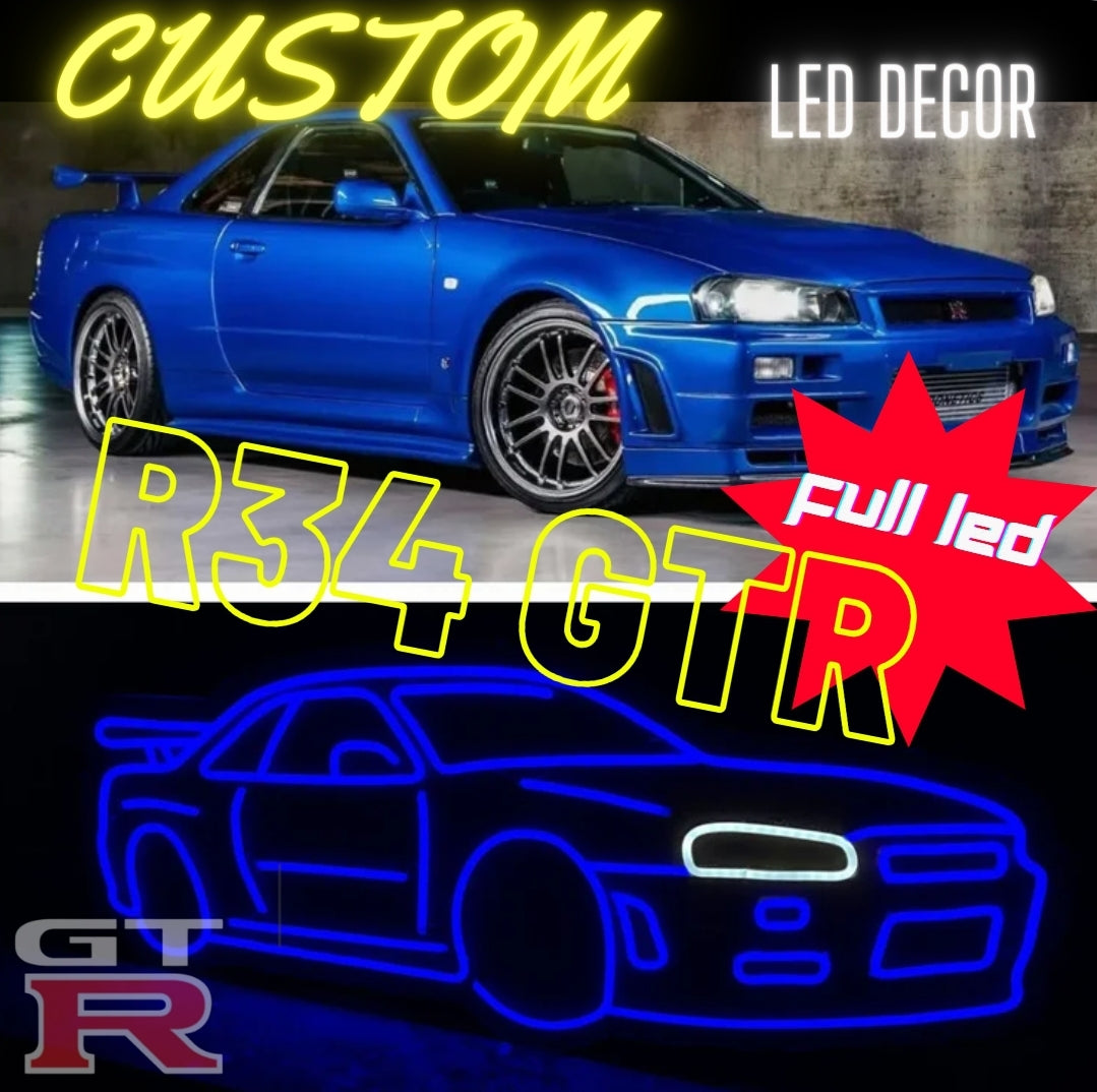 R34 SKYLINE GTR LED SIGN DECOR